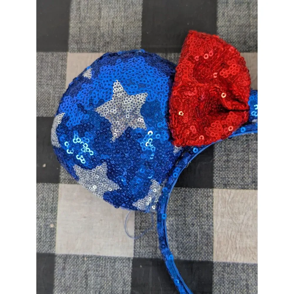 Disney Minnie Mouse Ears Sequenced Headbands Lot of 2